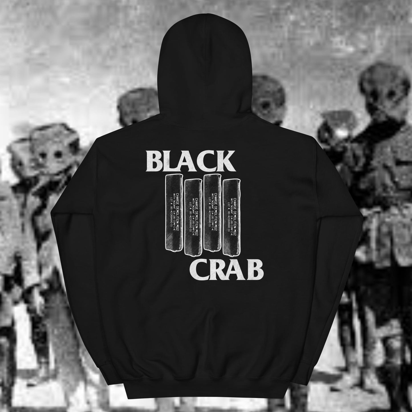 Black Crab (White Font) Work Hoodie