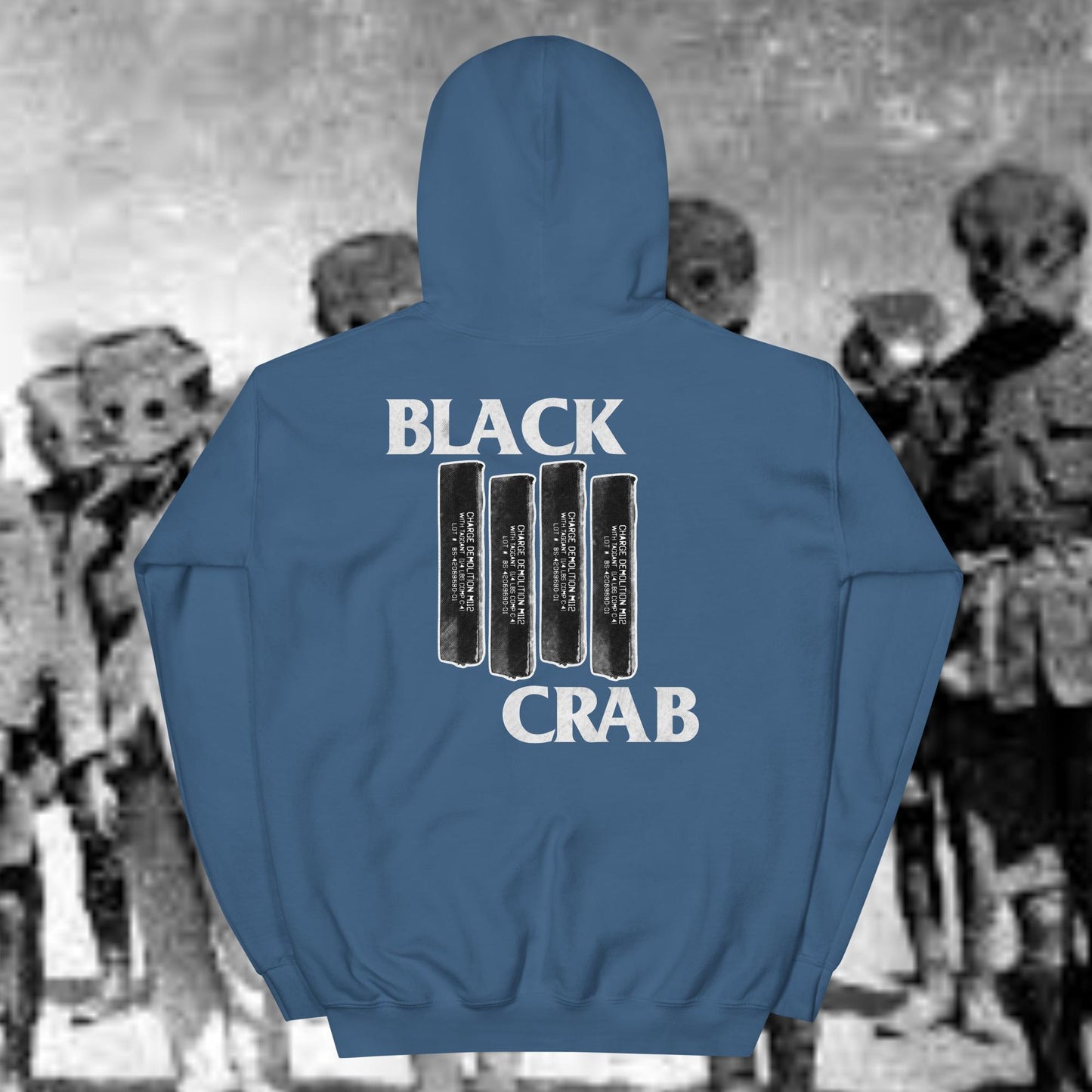 Black Crab (White Font) Work Hoodie