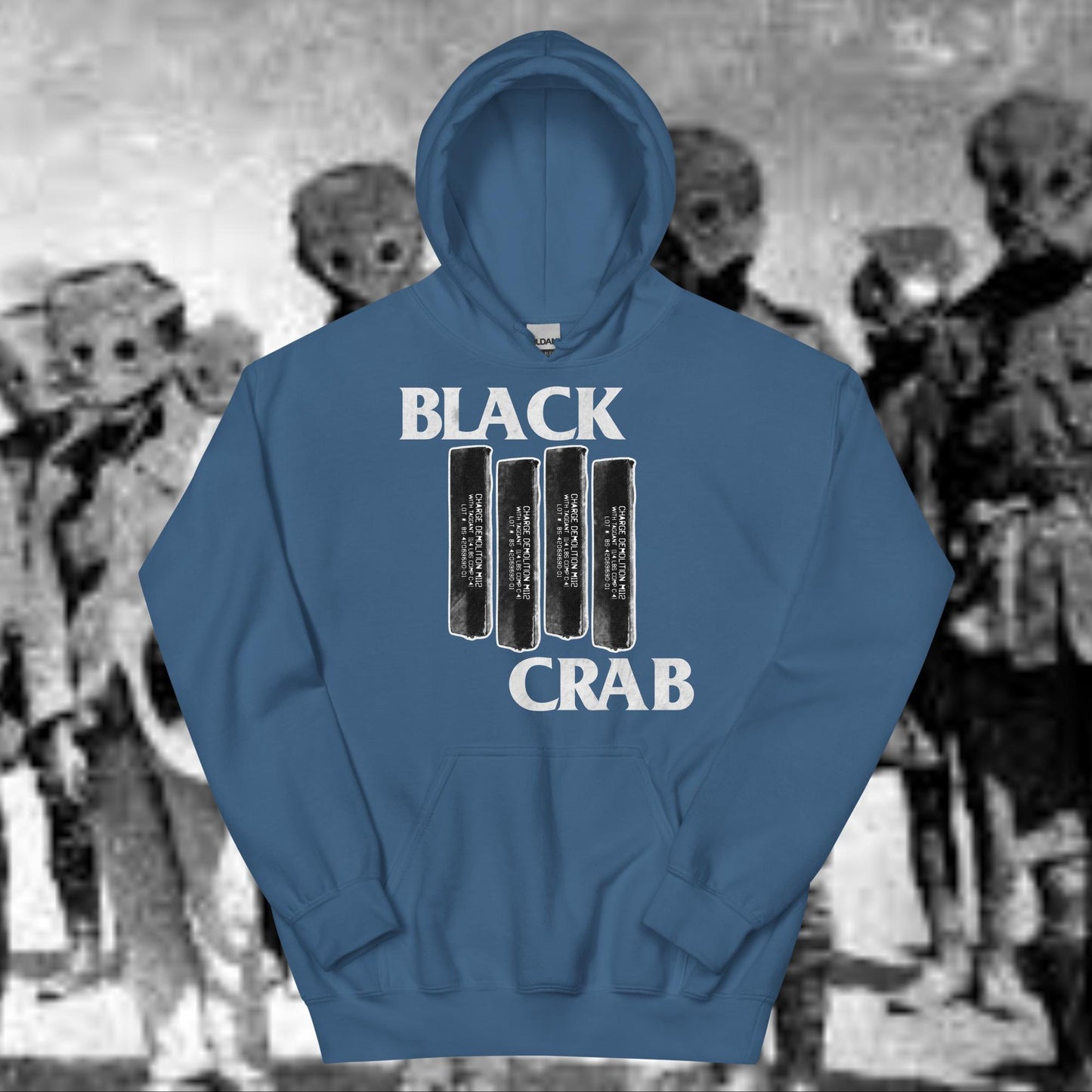 Black Crab (White Font) Hoodie