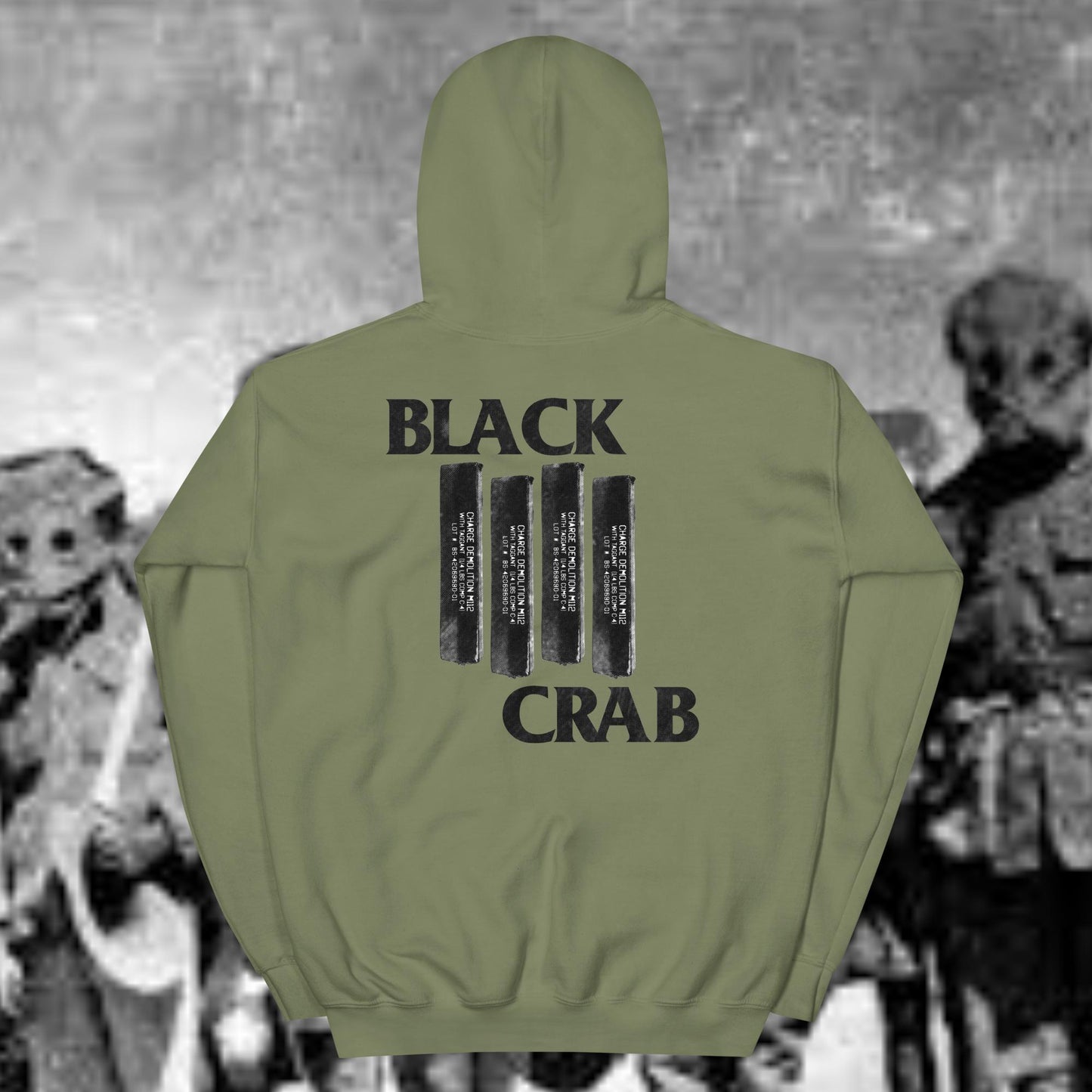 Black Crab (Black Font) Work Hoodie