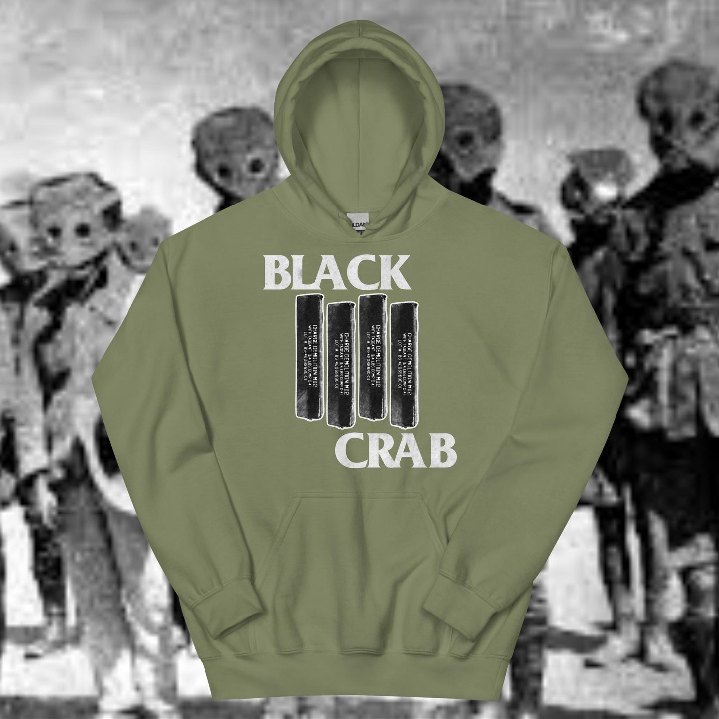 Black Crab (White Font) Hoodie