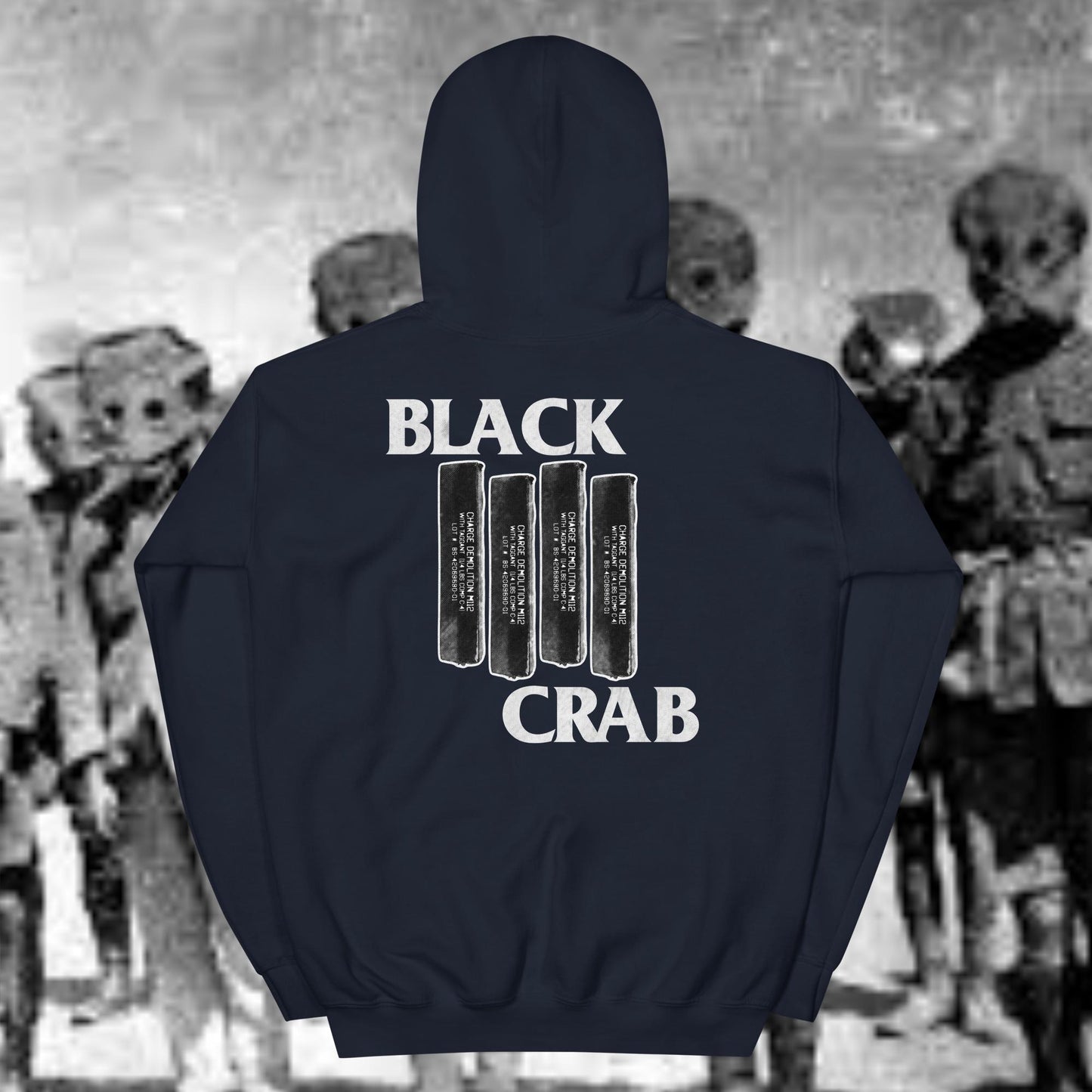 Black Crab (White Font) Work Hoodie