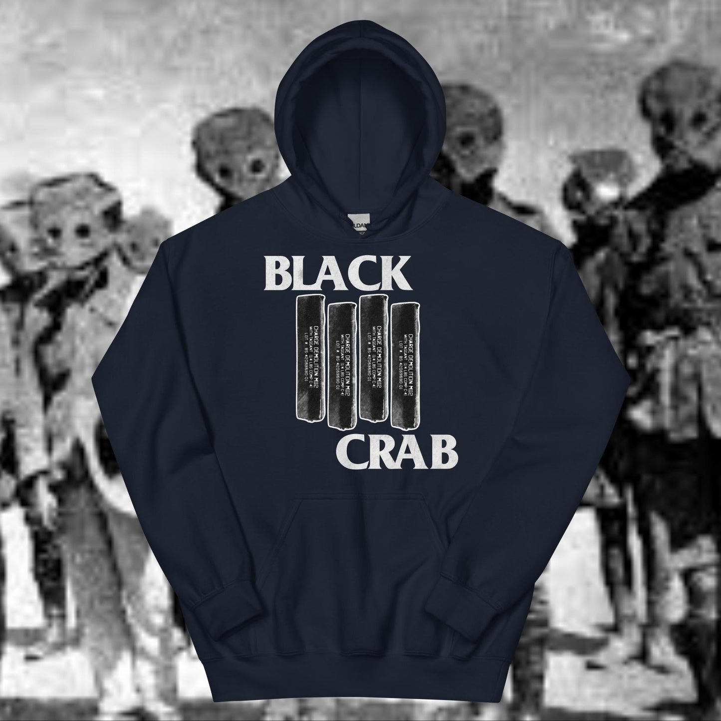 Black Crab (White Font) Hoodie