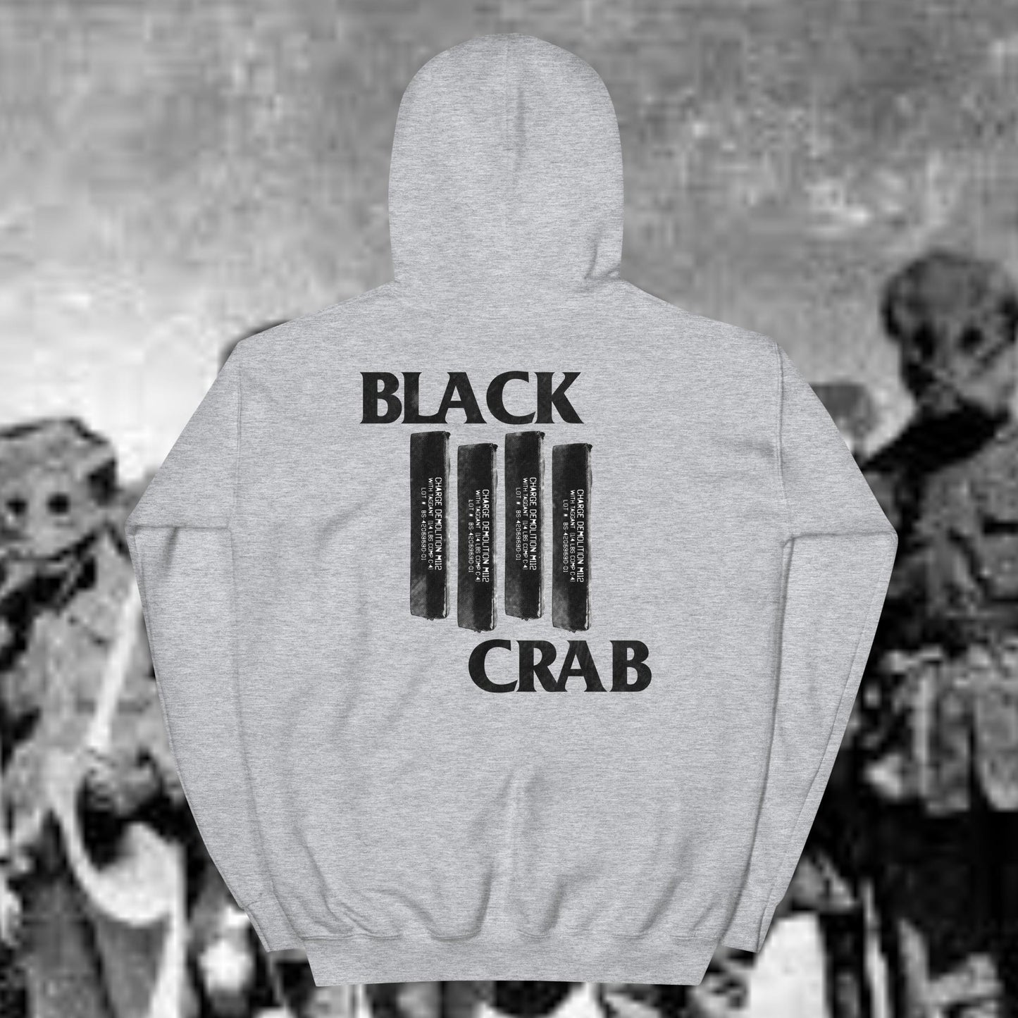 Black Crab (Black Font) Work Hoodie