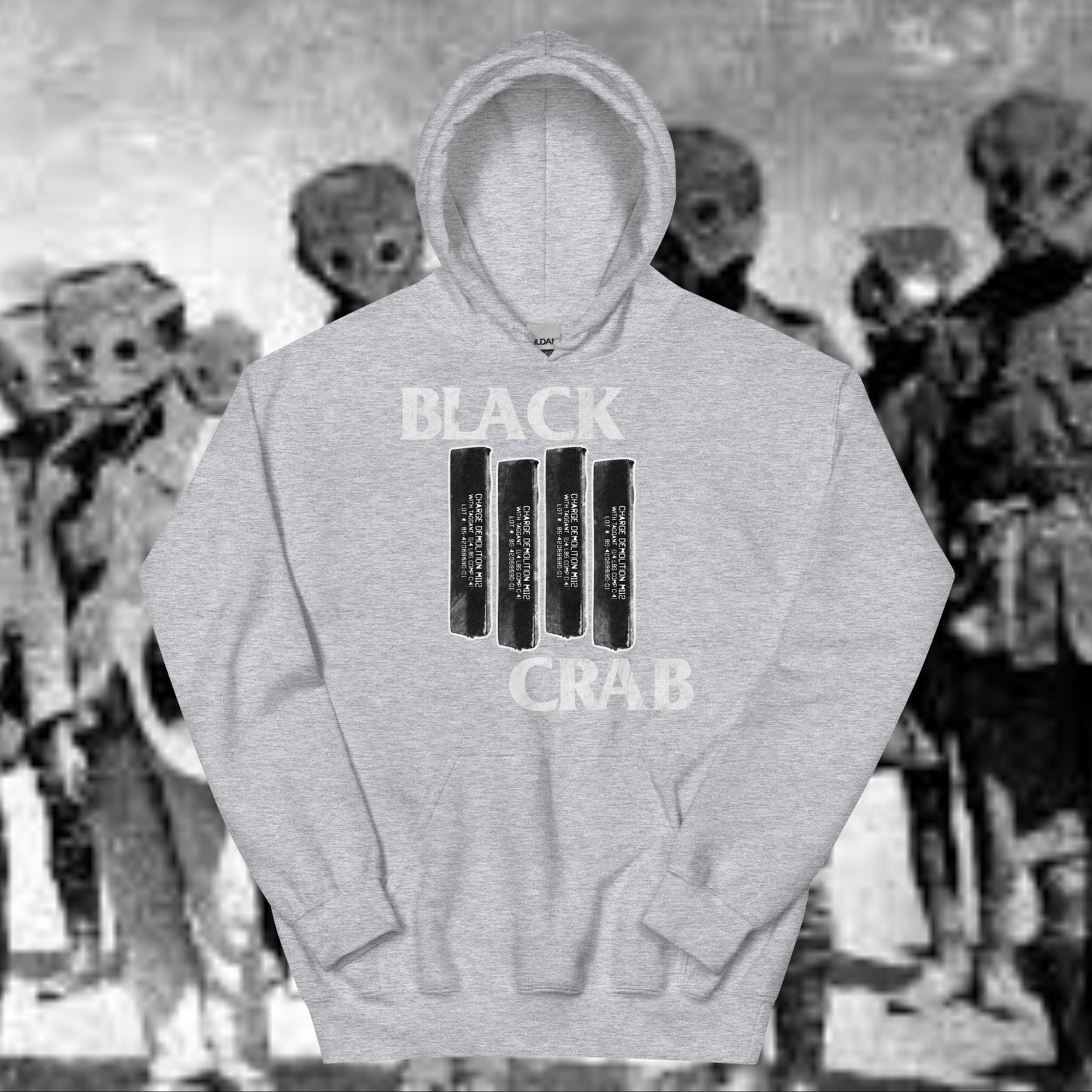 Black Crab (White Font) Hoodie